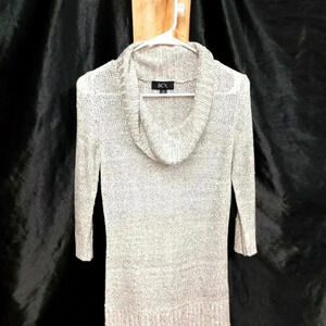 3/4 sleeve sparkling extra long  sweater